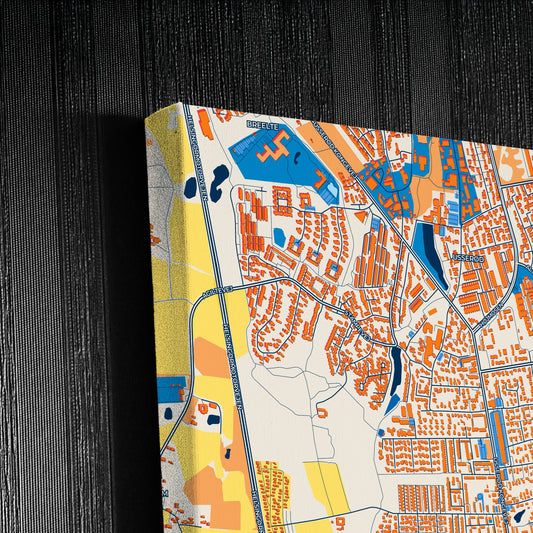 Hørsholm Denmark Colorful City Map Canvas Print Detail