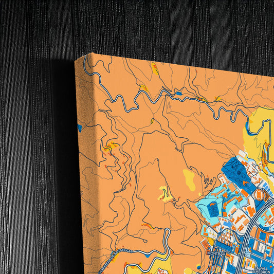 Horta-Guinardó Spain Colorful City Map Canvas Print Detail