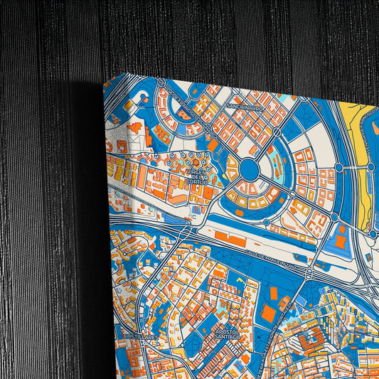 Hortaleza Spain Colorful City Map Canvas Print Detail