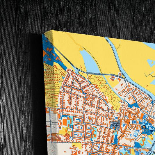 Hoyerswerda Germany Colorful City Map Canvas Print Detail