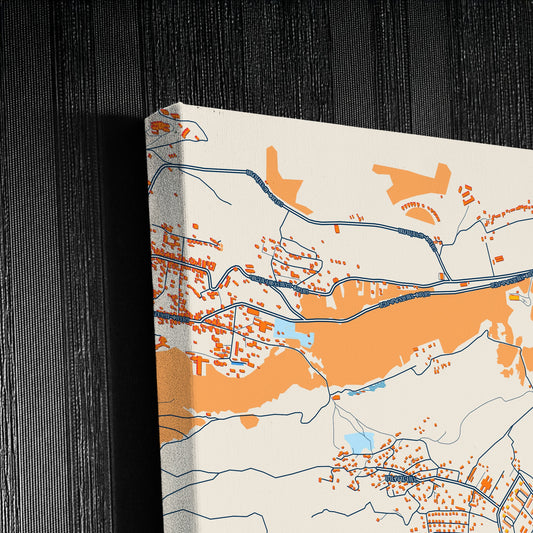 Hrazdan Armenia Colorful City Map Canvas Print Detail