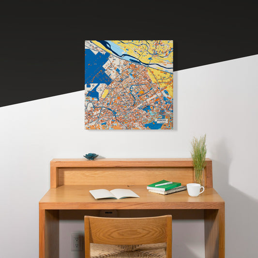 Hsinchu Taiwan Colorful City Map Canvas Print Scene