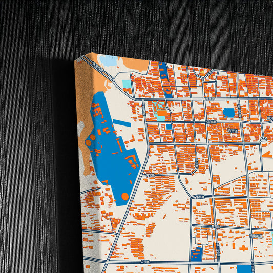 Huaibei China Colorful City Map Canvas Print Detail