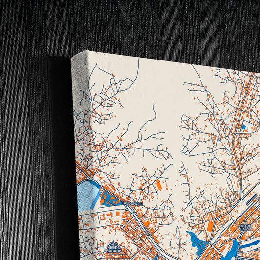 Huambo Angola Colorful City Map Canvas Print Detail