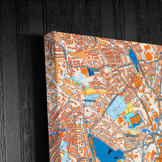 Huddersfield England Colorful City Map Canvas Print Detail