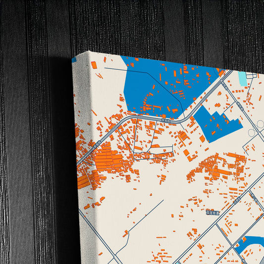 Huludao China Colorful City Map Canvas Print Detail