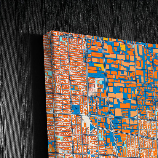 Huntington Park California Colorful City Map Canvas Print Detail