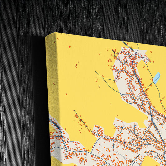 Huși Romania Colorful City Map Canvas Print Detail