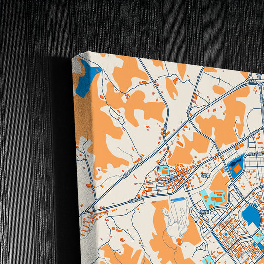 Hwaseong South Korea Colorful City Map Canvas Print Detail