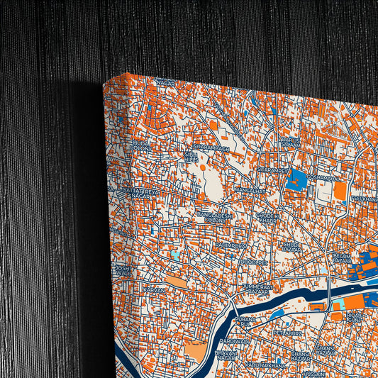Hyderabad India Colorful City Map Canvas Print Detail