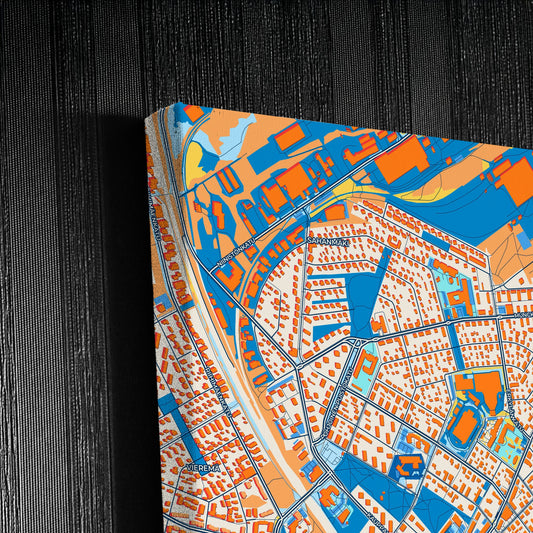 Hyvinkää Finland Colorful City Map Canvas Print Detail
