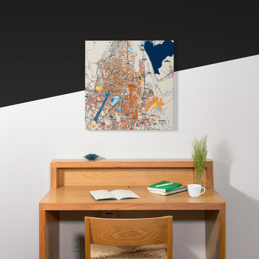 Ibarra Ecuador Colorful City Map Canvas Print Scene