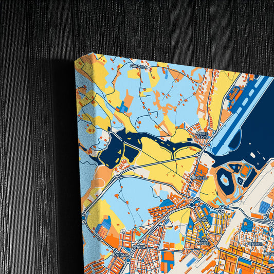 Irun Spain Colorful City Map Canvas Print Detail