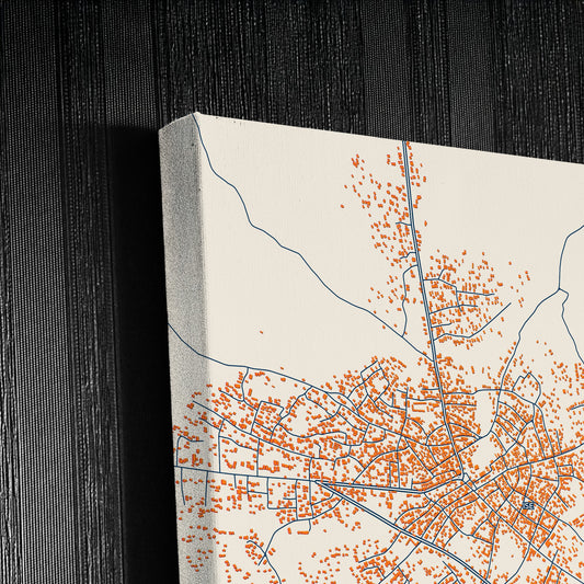 Ise-Ekiti Nigeria Colorful City Map Canvas Print Detail