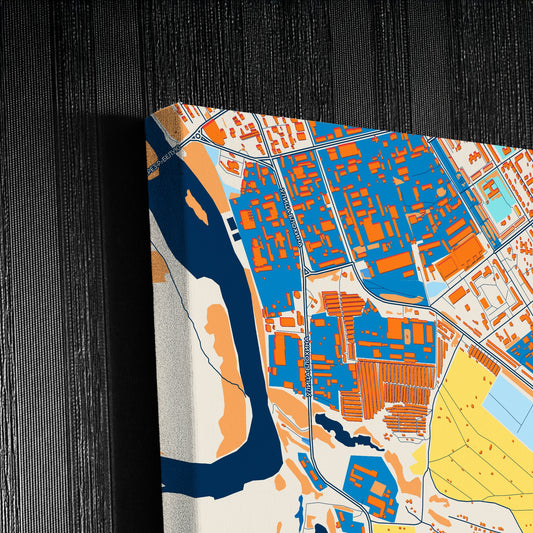 Ишимбай Russia Colorful City Map Canvas Print Detail