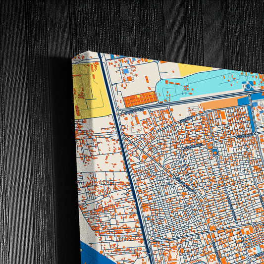 Ismailia Egypt Colorful City Map Canvas Print Detail