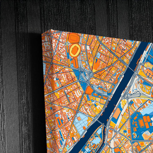 Issy-Les-Moulineaux France Colorful City Map Canvas Print Detail
