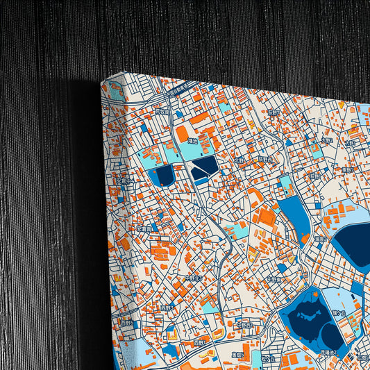 Itami Japan Colorful City Map Canvas Print Detail