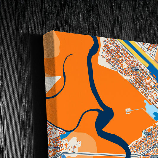 Itanhaem Brazil Colorful City Map Canvas Print Detail