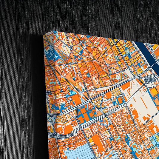 Ivry-Sur-Seine France Colorful City Map Canvas Print Detail
