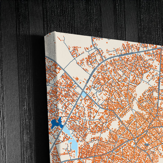 Iwo Nigeria Colorful City Map Canvas Print Detail