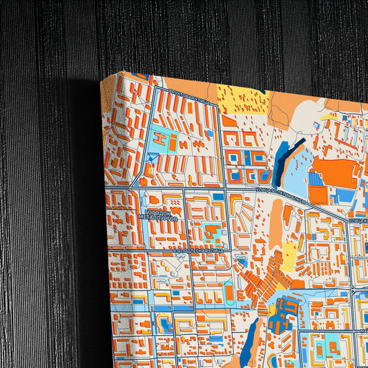 Ижевск Russia Colorful City Map Canvas Print Detail