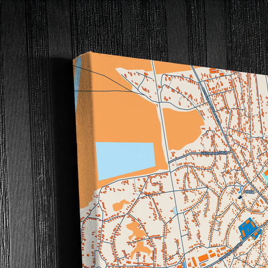 Ізіум Ukraine Colorful City Map Canvas Print Detail