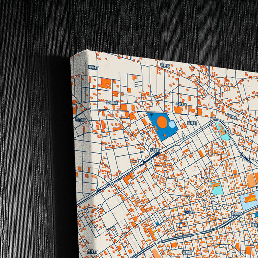 Izumo Japan Colorful City Map Canvas Print Detail