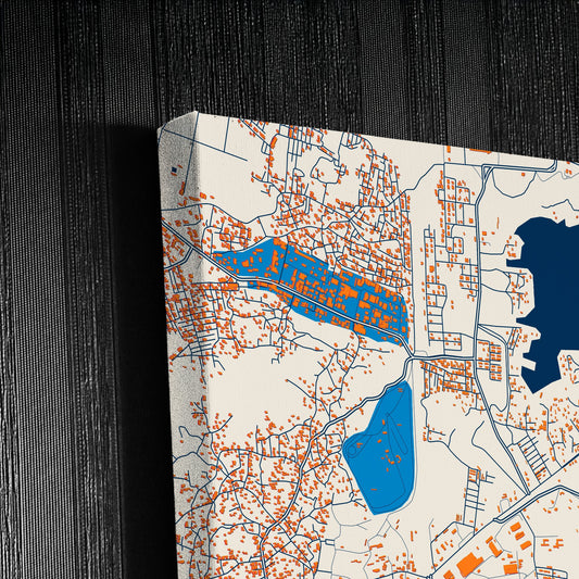 Jabalpur India Colorful City Map Canvas Print Detail