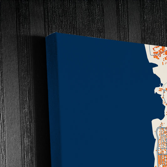 Jableh Syria Colorful City Map Canvas Print Detail