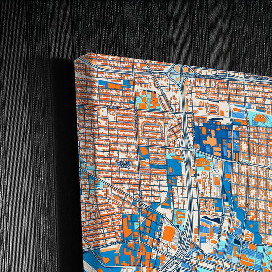 Jacksonville Florida Colorful City Map Canvas Print Detail