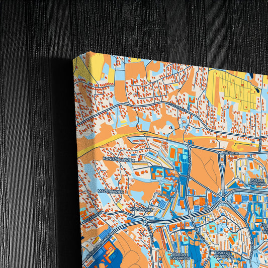 Jastrzębie Zdrój Poland Colorful City Map Canvas Print Detail