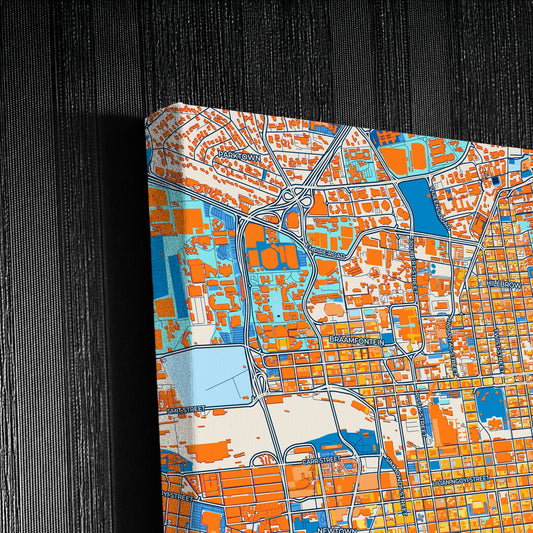 Johannesburg South Africa Colorful City Map Canvas Print Detail