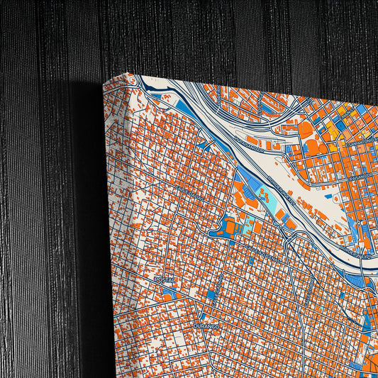 Juárez Mexico Colorful City Map Canvas Print Detail