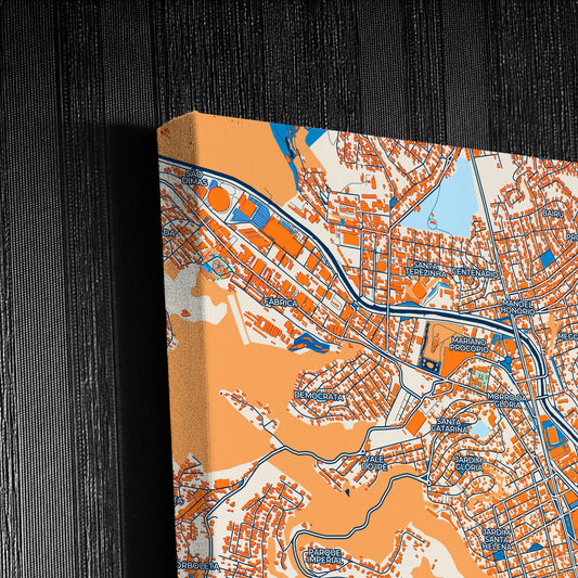 Juiz De Fora Brazil Colorful City Map Canvas Print Detail