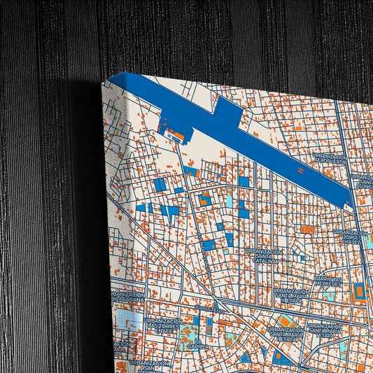 Juliaca Peru Colorful City Map Canvas Print Detail