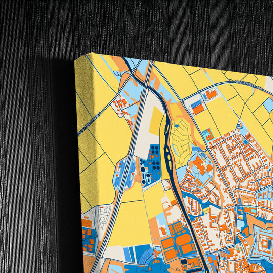 Jülich Germany Colorful City Map Canvas Print Detail