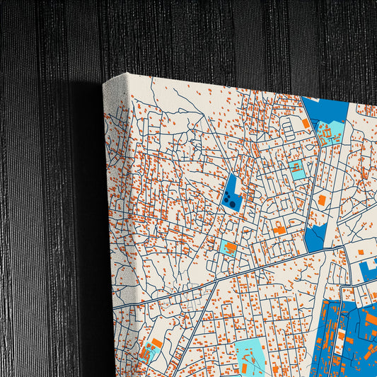 Kabwe Zambia Colorful City Map Canvas Print Detail