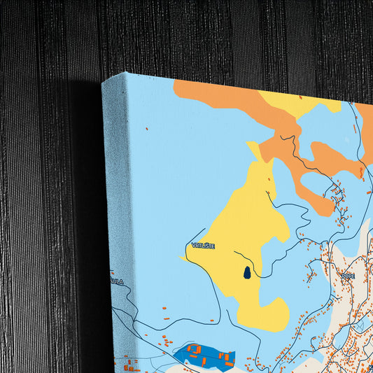 Kakanj Bosnia And Herzegovina Colorful City Map Canvas Print Detail