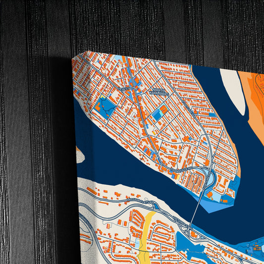Kamloops Canada Colorful City Map Canvas Print Detail