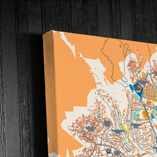 Karabük Turkey Colorful City Map Canvas Print Detail