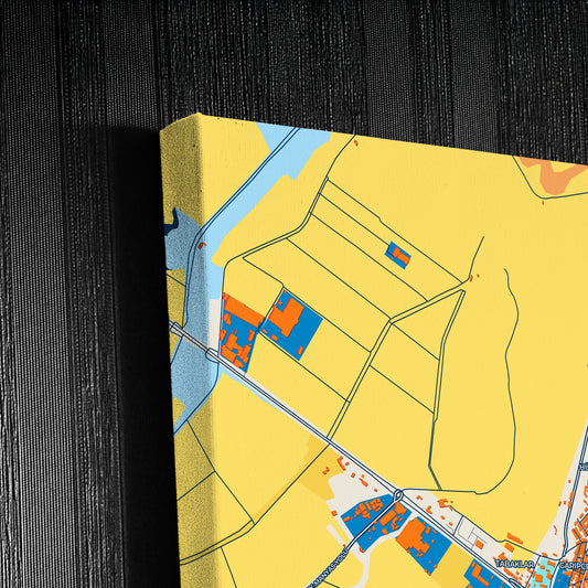Karacabey Turkey Colorful City Map Canvas Print Detail