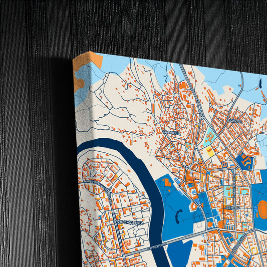 Кърджали Bulgaria Colorful City Map Canvas Print Detail