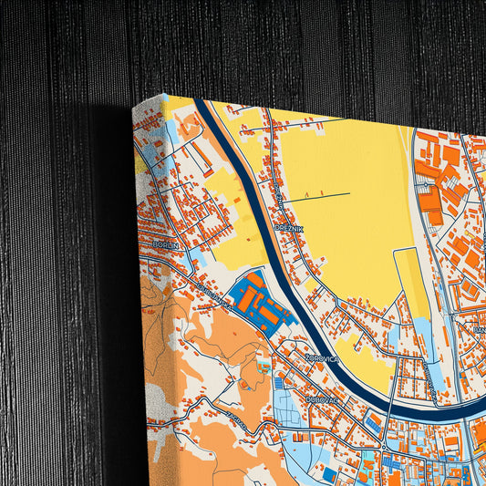 Karlovac Croatia Colorful City Map Canvas Print Detail