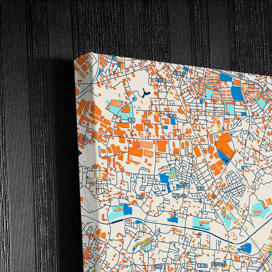 Kashiwa Japan Colorful City Map Canvas Print Detail