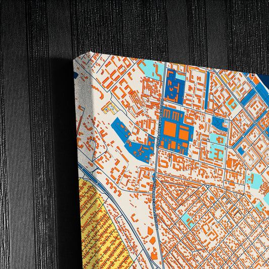 Каспийск Russia Colorful City Map Canvas Print Detail