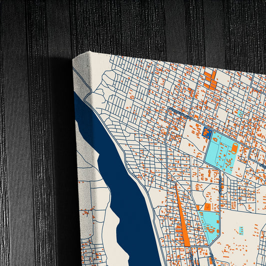 Kassala Sudan Colorful City Map Canvas Print Detail