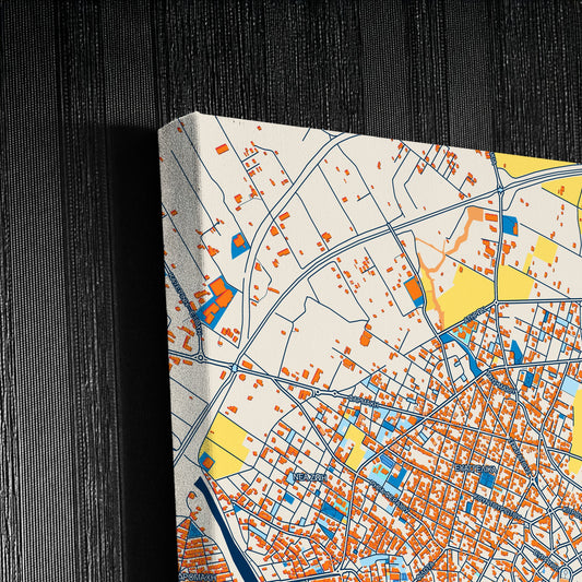 Κατερινη Greece Colorful City Map Canvas Print Detail
