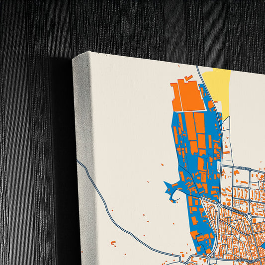 Kavadarci North Macedonia Colorful City Map Canvas Print Detail