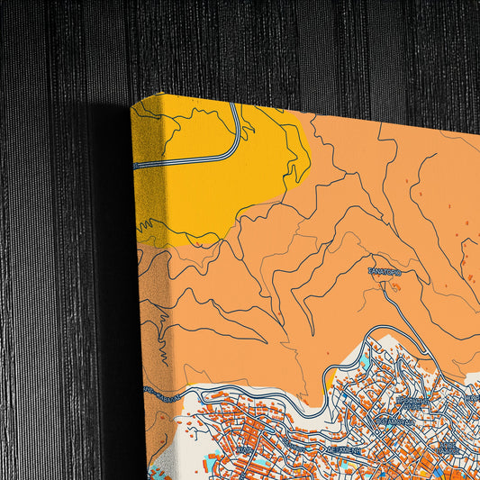 Καβαλα Greece Colorful City Map Canvas Print Detail